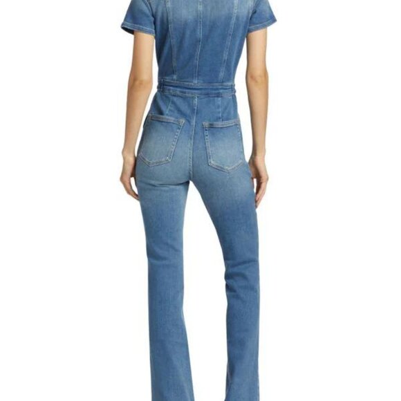 Good American Fit For Success Stretch Denim Jumpsuit NWT XS - Picture 7 of 7